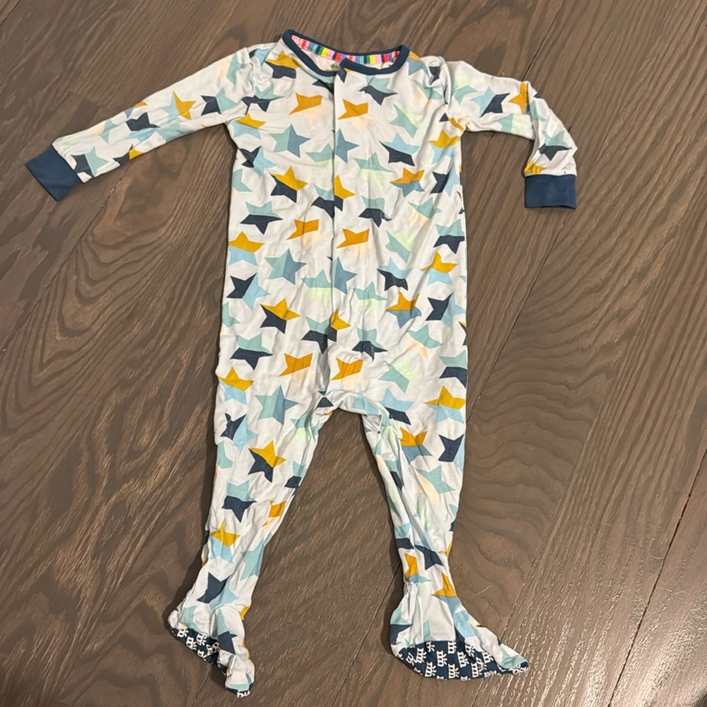 Magnetic Me Footie Pajamas - blue star, modal